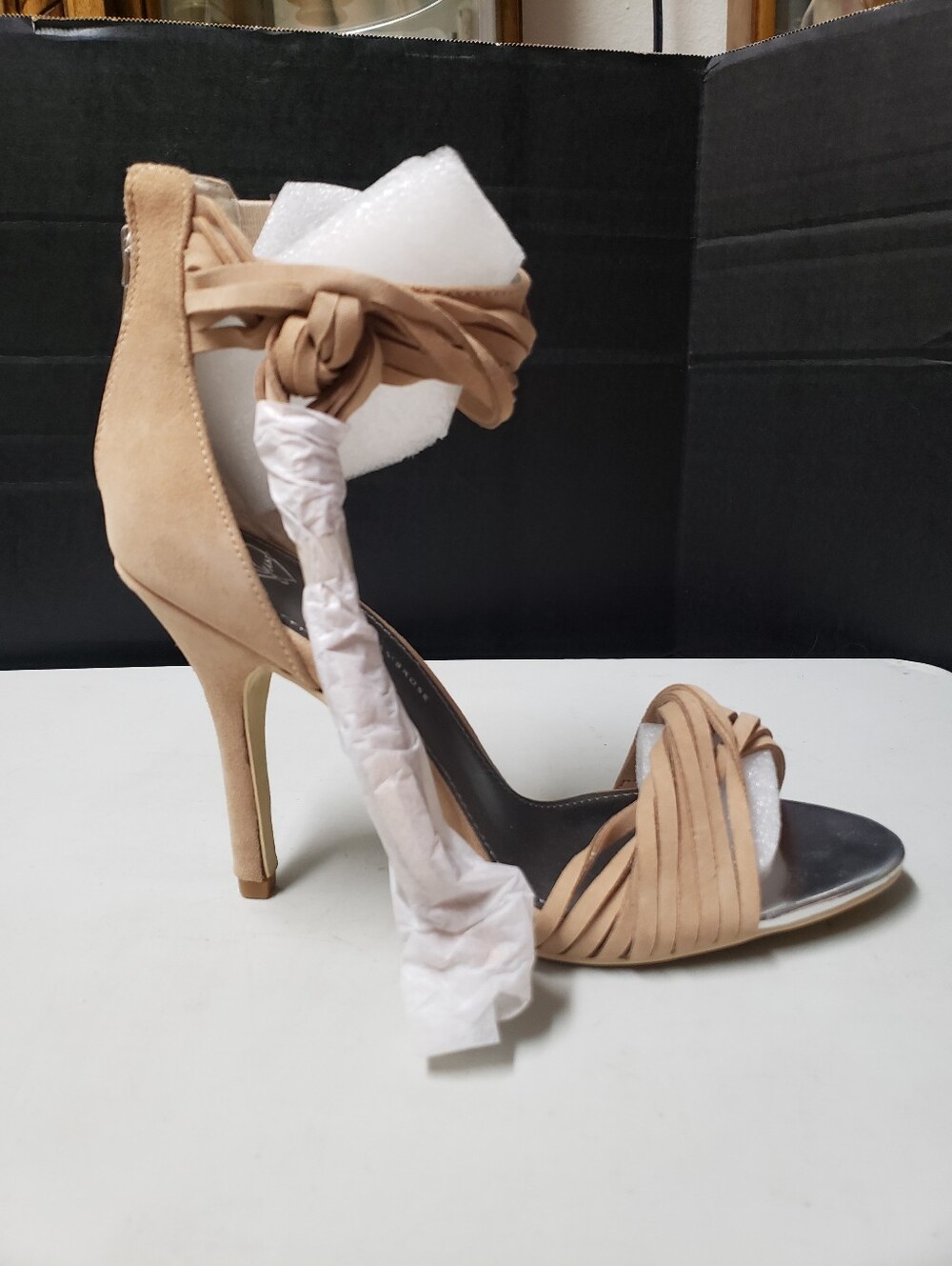 Women's Nude Strappy High Heel Sandal